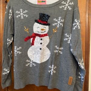 Tipsy Elves Gray Snowman Sweater
